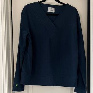 Dudley Stephens Valley Vneck Navy Blue Sweater/Fleece Medium EUC